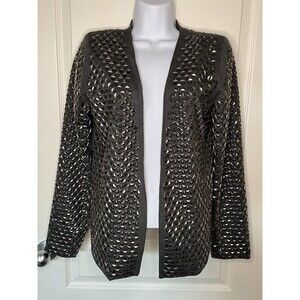 Zara Collection Special Edition Open Front Heavy Studded Blazer Jacket Sz M